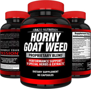 ARAZO NUTRITION - Arazo Nutrition Horny Goat Weed 60 Capsulas - The Red Vitamin MX - Suplementos Alimenticios - {{ shop.shopifyCountryName }}