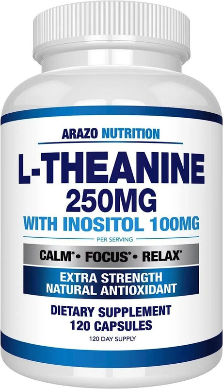 ARAZO NUTRITION - Arazo Nutrition L-Theanine 250Mg. 120 Capsulas - The Red Vitamin MX - Suplementos Alimenticios - {{ shop.shopifyCountryName }}