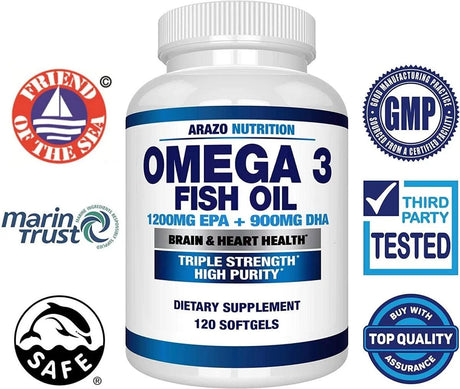 ARAZO NUTRITION - Arazo Nutrition Omega 3 Fish Oil 2250Mg. 120 Capsulas Blandas - The Red Vitamin MX - Suplementos Alimenticios - {{ shop.shopifyCountryName }}