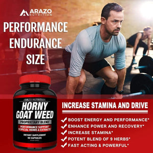 ARAZO NUTRITION - Arazo Nutrition Premium Horny Goat Weed Extract with Maca Root 60 Capsulas - The Red Vitamin MX - Suplementos Alimenticios - {{ shop.shopifyCountryName }}