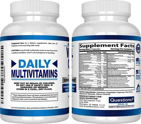 ARAZO NUTRITION - Arazo Nutrition Vital One Multivitamin for Men 150 Capsulas - The Red Vitamin MX - Suplementos Alimenticios - {{ shop.shopifyCountryName }}