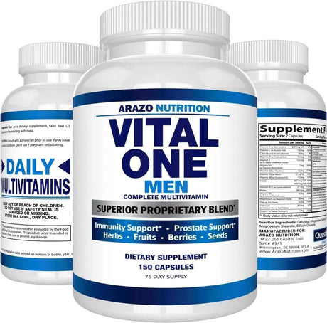 ARAZO NUTRITION - Arazo Nutrition Vital One Multivitamin for Men 150 Capsulas - The Red Vitamin MX - Suplementos Alimenticios - {{ shop.shopifyCountryName }}