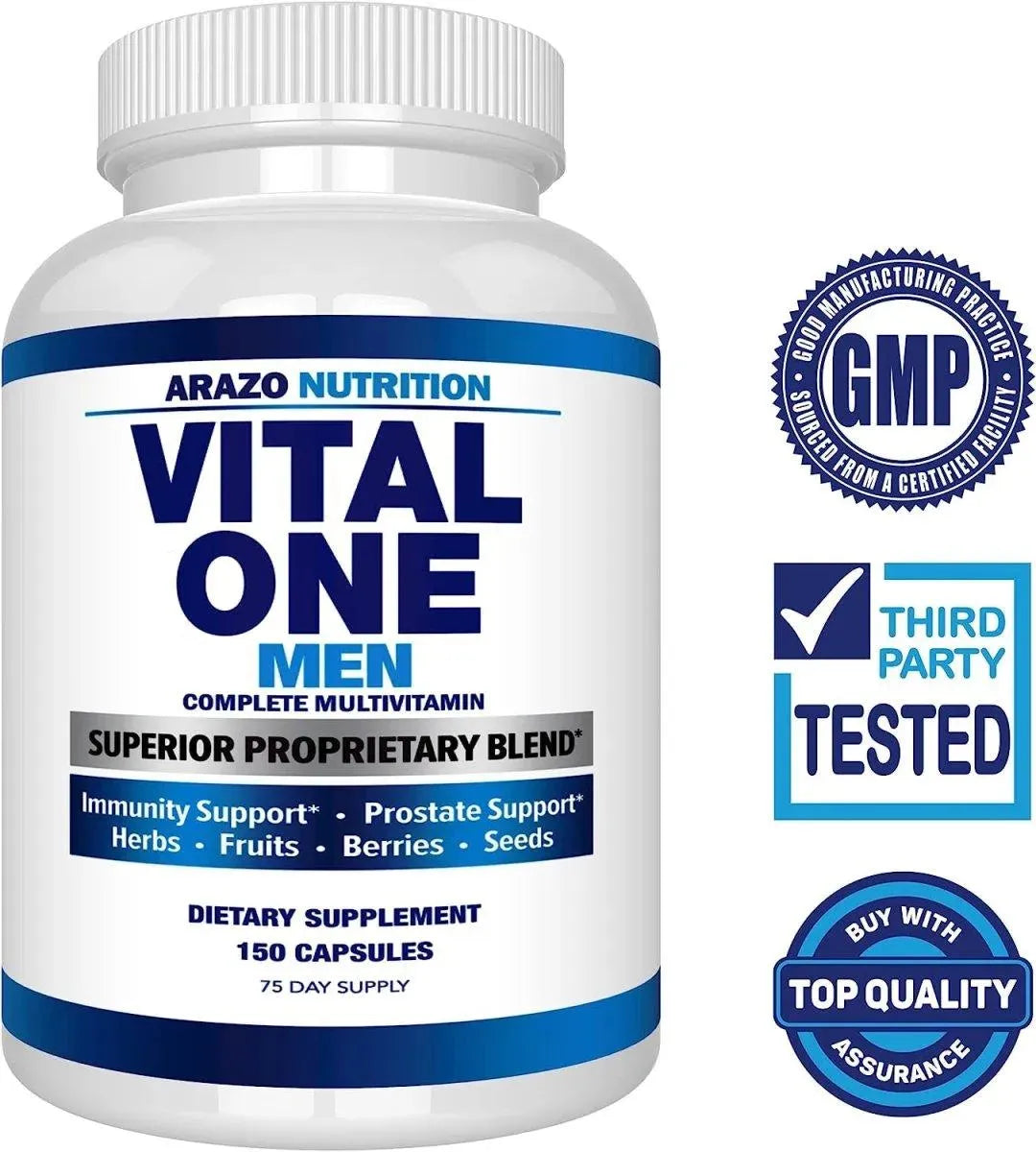 ARAZO NUTRITION - Arazo Nutrition Vital One Multivitamin for Men 150 Capsulas - The Red Vitamin MX - Suplementos Alimenticios - {{ shop.shopifyCountryName }}