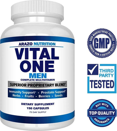 ARAZO NUTRITION - Arazo Nutrition Vital One Multivitamin for Men 150 Capsulas - The Red Vitamin MX - Suplementos Alimenticios - {{ shop.shopifyCountryName }}