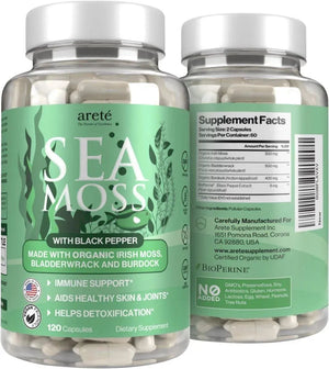 ARETE - Arete Organic Irish Sea Moss 120 Capsulas - The Red Vitamin MX - Suplementos Alimenticios - {{ shop.shopifyCountryName }}