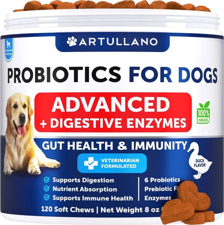 ARTULLANO - Artullano Probiotics for Dogs Duck Flavor 120 Masticables - The Red Vitamin MX - Probióticos Para Perros - {{ shop.shopifyCountryName }}