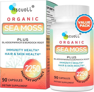 ASCUOLI - Ascuoli Organic Sea Moss 2250Mg. 90 Capsulas - The Red Vitamin MX - Suplementos Alimenticios - {{ shop.shopifyCountryName }}