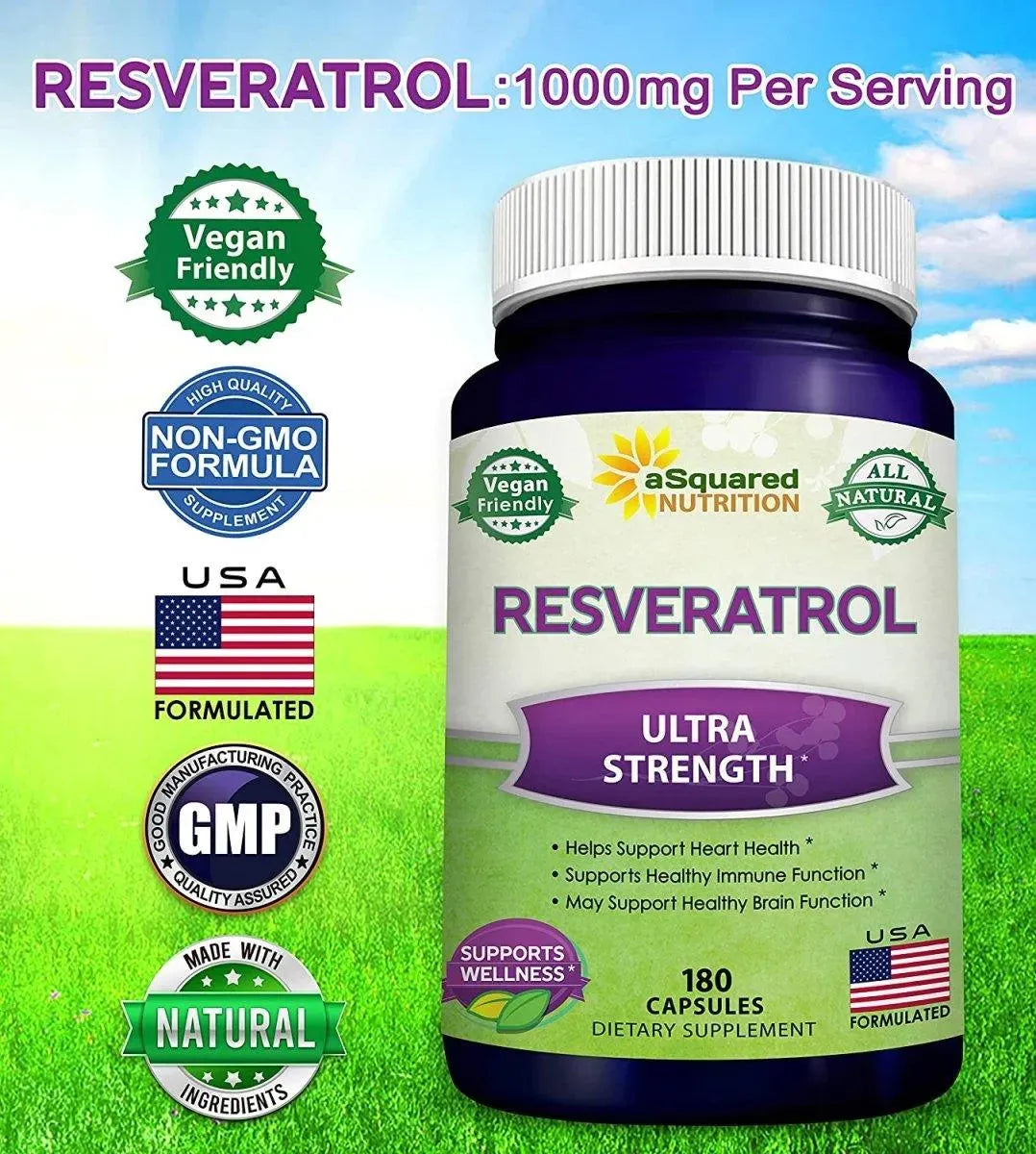 ASQUARED NUTRITION - aSquared Nutrition 100% Natural Resveratrol 1000Mg. 180 Capsulas - The Red Vitamin MX - Suplementos Alimenticios - {{ shop.shopifyCountryName }}