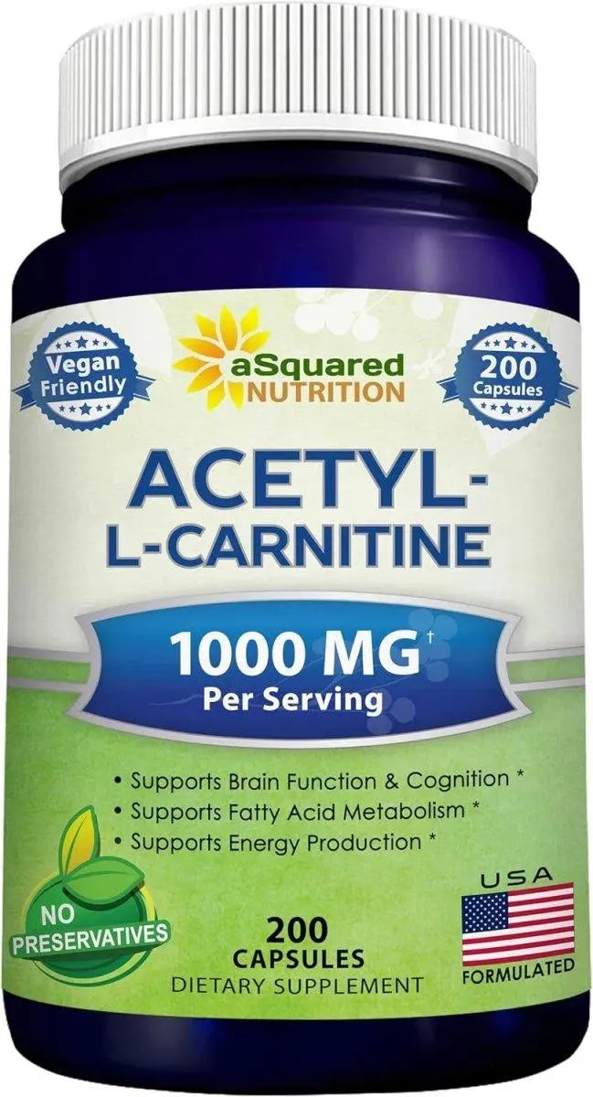 ASQUARED NUTRITION - aSquared Nutrition Acetyl L-Carnitine 1000Mg. 200 Capsulas - The Red Vitamin MX - Suplementos Alimenticios - {{ shop.shopifyCountryName }}