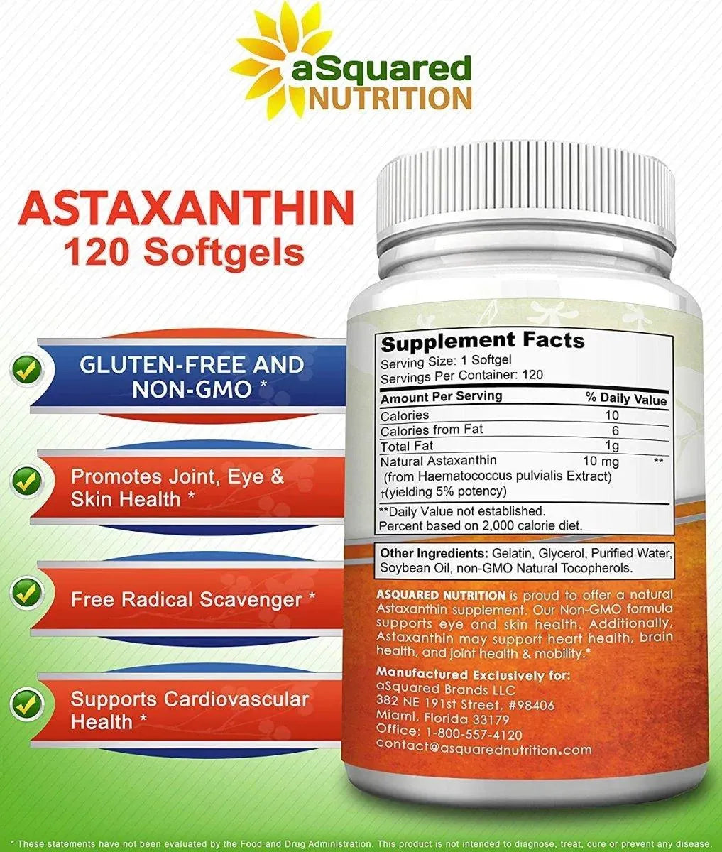 ASQUARED NUTRITION - aSquared Nutrition Astaxanthin 10Mg. 120 Capsulas Blandas - The Red Vitamin MX - Suplementos Alimenticios - {{ shop.shopifyCountryName }}