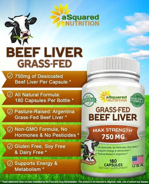 ASQUARED NUTRITION - aSquared Nutrition Grass Fed Beef Liver 180 Capsulas - The Red Vitamin MX - Suplementos Alimenticios - {{ shop.shopifyCountryName }}