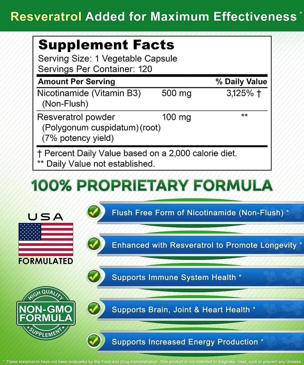 ASQUARED NUTRITION - aSquared Nutrition Nicotinamide with Resveratrol 120 Capsulas - The Red Vitamin MX - Suplementos Alimenticios - {{ shop.shopifyCountryName }}