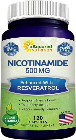 ASQUARED NUTRITION - aSquared Nutrition Nicotinamide with Resveratrol 120 Capsulas - The Red Vitamin MX - Suplementos Alimenticios - {{ shop.shopifyCountryName }}