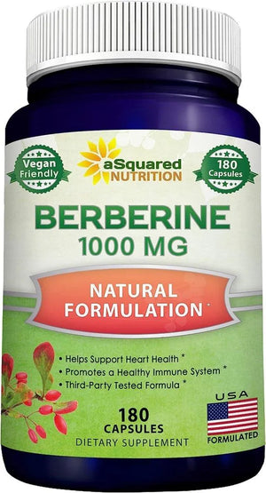 ASQUARED NUTRITION - aSquared Nutrition Pure Berberine 1000Mg. 180 Capsulas - The Red Vitamin MX - Suplementos Alimenticios - {{ shop.shopifyCountryName }}