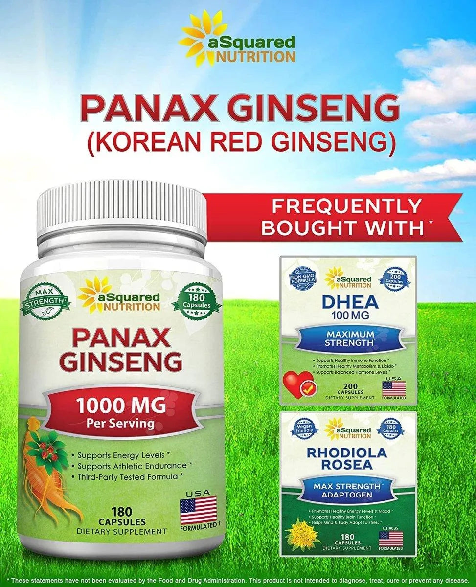 ASQUARED NUTRITION - aSquared Nutrition Red Korean Panax Ginseng 1000Mg. 180 Capsulas - The Red Vitamin MX - Suplementos Alimenticios - {{ shop.shopifyCountryName }}