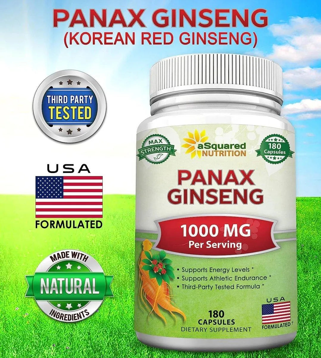 ASQUARED NUTRITION - aSquared Nutrition Red Korean Panax Ginseng 1000Mg. 180 Capsulas - The Red Vitamin MX - Suplementos Alimenticios - {{ shop.shopifyCountryName }}