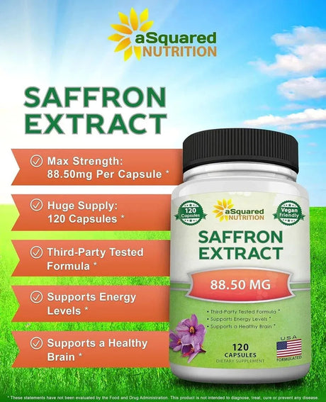 ASQUARED NUTRITION - aSquared Nutrition Saffron 120 Capsulas - The Red Vitamin MX - Suplementos Alimenticios - {{ shop.shopifyCountryName }}