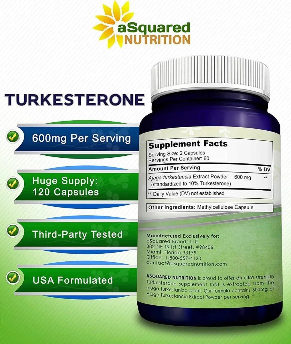 ASQUARED NUTRITION - aSquared Nutrition Turkesterone Supplement 600Mg. 120 Capsulas - The Red Vitamin MX - Suplementos Alimenticios - {{ shop.shopifyCountryName }}