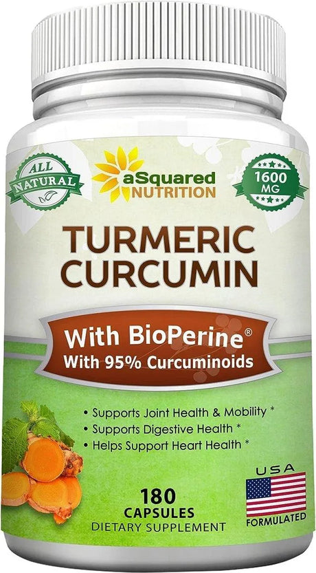 ASQUARED NUTRITION - aSquared Nutrition Turmeric Curcumin 1600Mg. 180 Capsulas - The Red Vitamin MX - Suplementos Alimenticios - {{ shop.shopifyCountryName }}