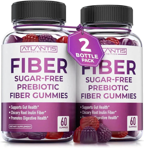 ATLANTIS NUTRITION - Atlantis Nutrition Sugar Free Prebiotic Fiber Gummies For Adults 60 Gomitas 2 Pack - The Red Vitamin MX - Suplementos Alimenticios - {{ shop.shopifyCountryName }}