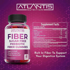 ATLANTIS NUTRITION - Atlantis Nutrition Sugar Free Prebiotic Fiber Gummies For Adults 60 Gomitas 2 Pack - The Red Vitamin MX - Suplementos Alimenticios - {{ shop.shopifyCountryName }}