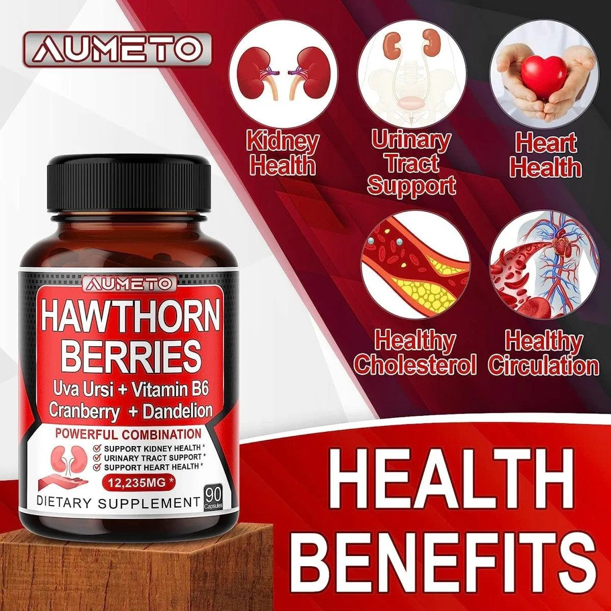 AUMETO - AUMETO 7 in 1 Ultra Hawthorn Berry 12,235Mg. 90 Capsulas - The Red Vitamin MX - Suplementos Alimenticios - {{ shop.shopifyCountryName }}