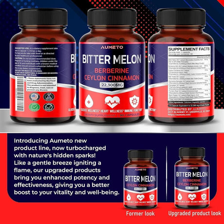 AUMETO - Aumeto Premium Bitter Mellon 22,300Mg. 90 Capsulas - The Red Vitamin MX - Suplementos Alimenticios - {{ shop.shopifyCountryName }}