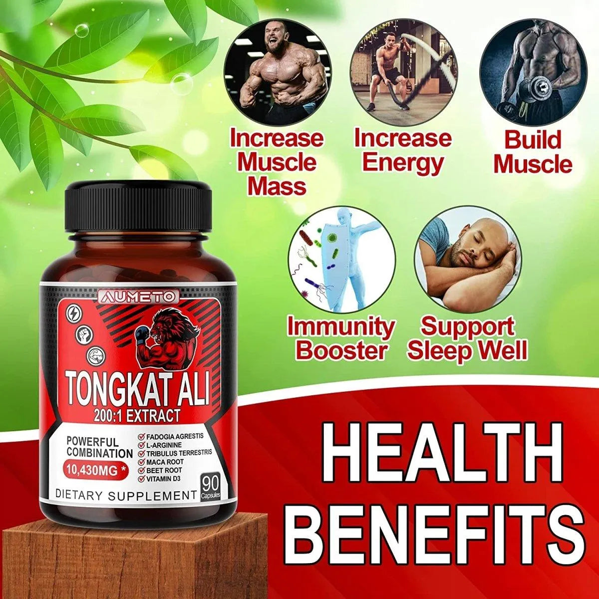 AUMETO - Aumeto Tongkat Ali 10430Mg. 90 Capsulas - The Red Vitamin MX - Suplementos Alimenticios - {{ shop.shopifyCountryName }}