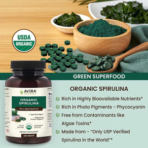 AVIRA ORGANIC - Avira Organic Spirulina 500Mg. 360 Tabletas - The Red Vitamin MX - Suplementos Alimenticios - {{ shop.shopifyCountryName }}