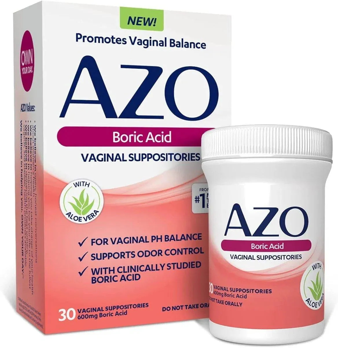 AZO - AZO Boric Acid Vaginal Suppositories 30 Supositorios - The Red Vitamin MX - Supositorios De Ácido Bórico - {{ shop.shopifyCountryName }}