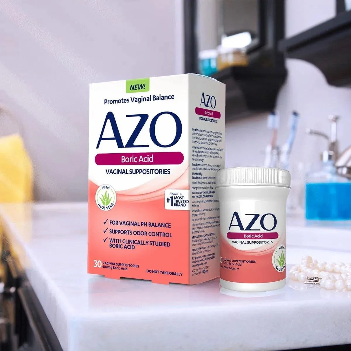 AZO - AZO Boric Acid Vaginal Suppositories 30 Supositorios - The Red Vitamin MX - Supositorios De Ácido Bórico - {{ shop.shopifyCountryName }}