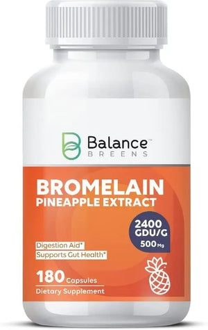 BALANCE BREENS - Balance Breens Bromelain Pineapple Extract Supplement 2,400 GDU/g - 500Mg. 180 Capsulas - The Red Vitamin MX - Suplementos Alimenticios - {{ shop.shopifyCountryName }}