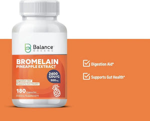 BALANCE BREENS - Balance Breens Bromelain Pineapple Extract Supplement 2,400 GDU/g - 500Mg. 180 Capsulas - The Red Vitamin MX - Suplementos Alimenticios - {{ shop.shopifyCountryName }}