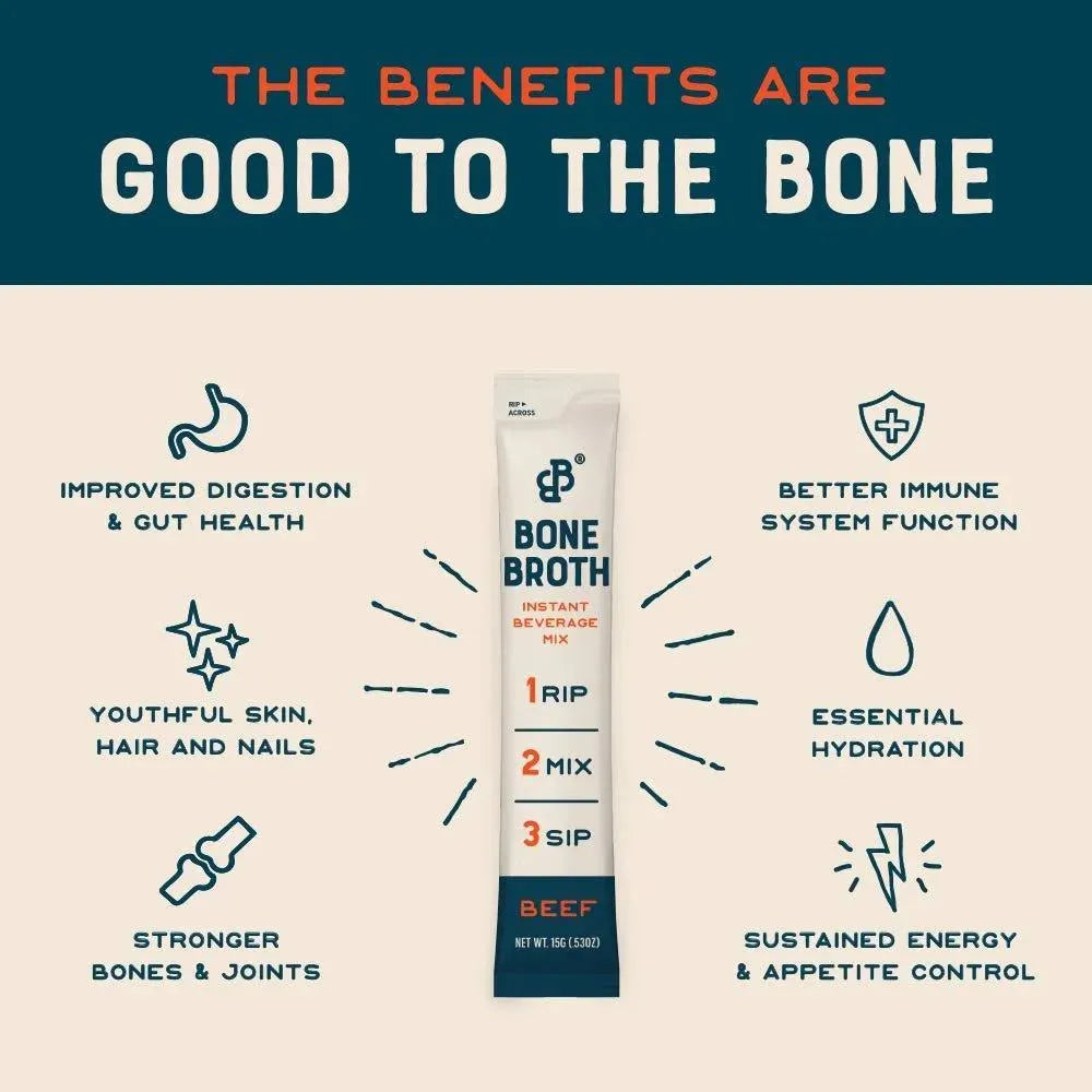 BARE & BONES - Bare Bones Beef Bone Broth Instant Powdered Mix 15Gr. 16 Paquetes 2 Pack - The Red Vitamin MX - Suplementos Alimenticios - {{ shop.shopifyCountryName }}