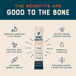 BARE & BONES - Bare Bones Beef Bone Broth Instant Powdered Mix 15Gr. 16 Paquetes - The Red Vitamin MX - Suplementos Alimenticios - {{ shop.shopifyCountryName }}