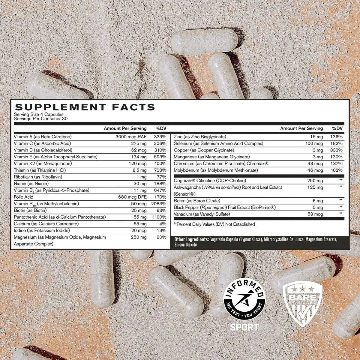 BARE PERFORMANCE NUTRITION - Bare Performance Nutrition Strong Multi-Vitamin 120 Capsulas - The Red Vitamin MX - Suplementos Alimenticios - {{ shop.shopifyCountryName }}