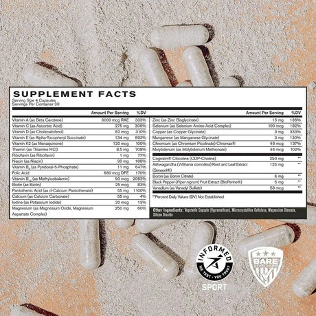 BARE PERFORMANCE NUTRITION - Bare Performance Nutrition Strong Multi-Vitamin 120 Capsulas - The Red Vitamin MX - Suplementos Alimenticios - {{ shop.shopifyCountryName }}