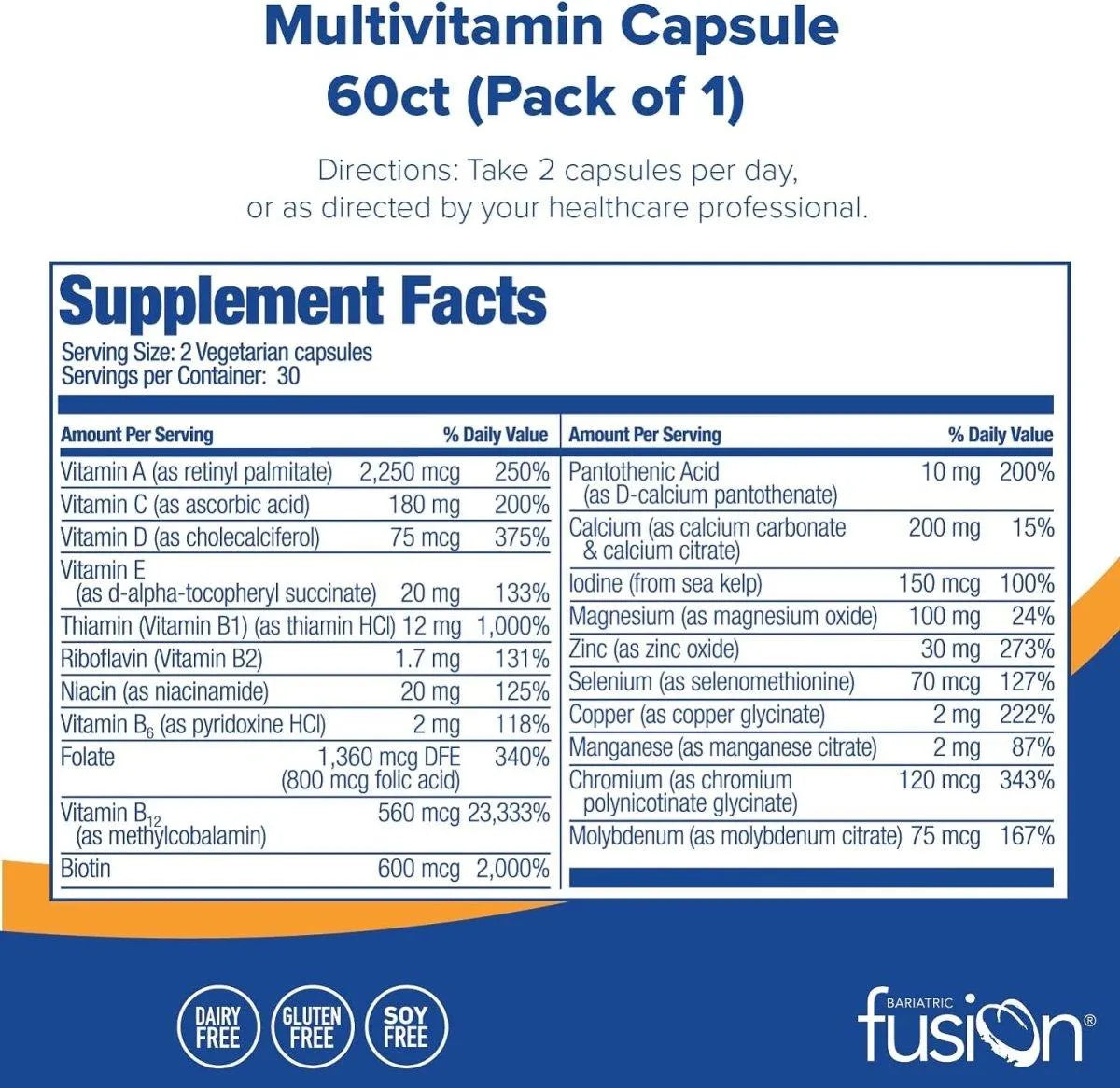 BARIATRIC FUSION - Bariatric Fusion Bariatric Multivitamin Without Iron for Post Bariatric Surgery Patients 60 Capsulas - The Red Vitamin MX - Suplementos Alimenticios - {{ shop.shopifyCountryName }}