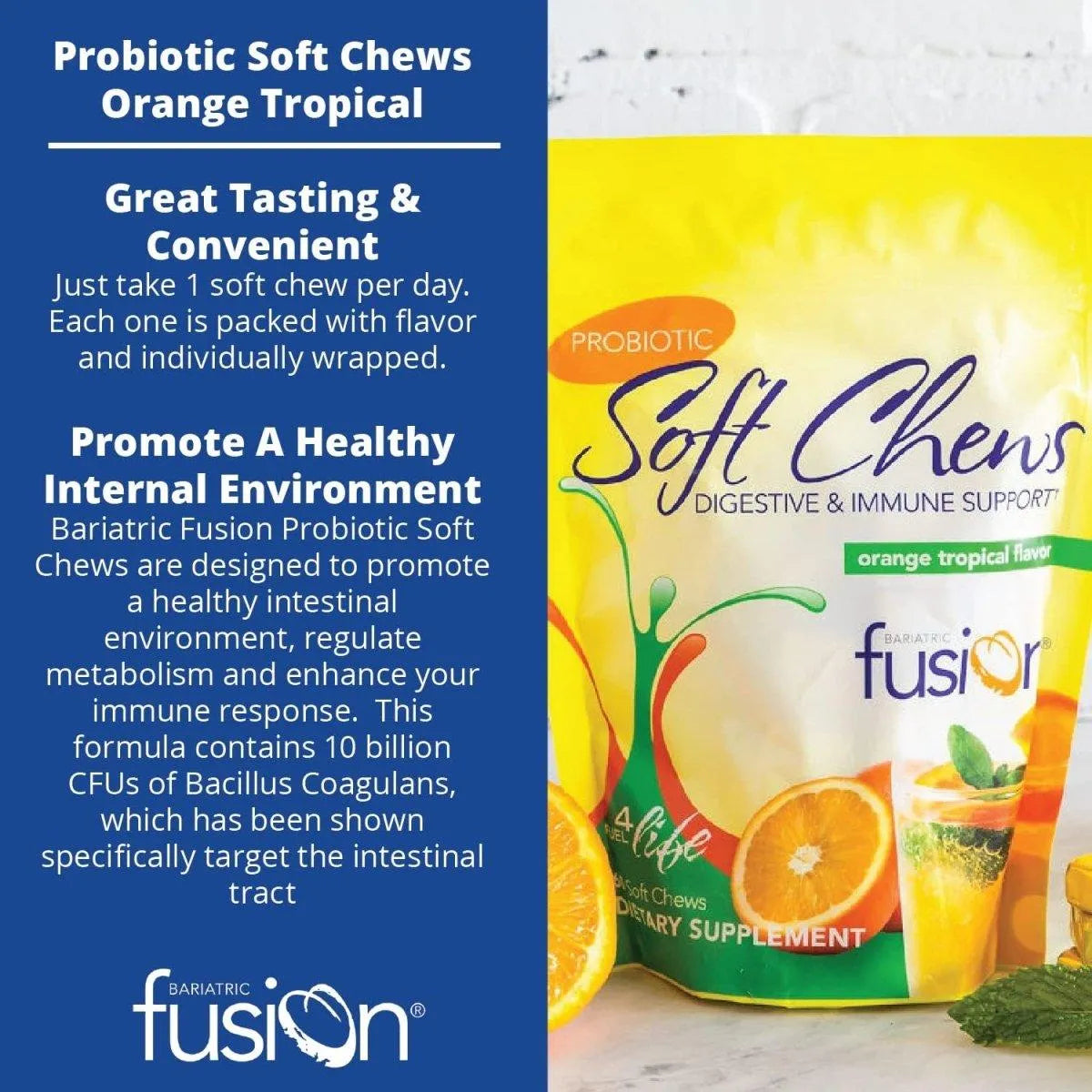 BARIATRIC FUSION - Bariatric Fusion Bariatric Probiotic Soft Chews Orange Tropical Flavor 60 Masticables - The Red Vitamin MX - Suplementos Alimenticios - {{ shop.shopifyCountryName }}