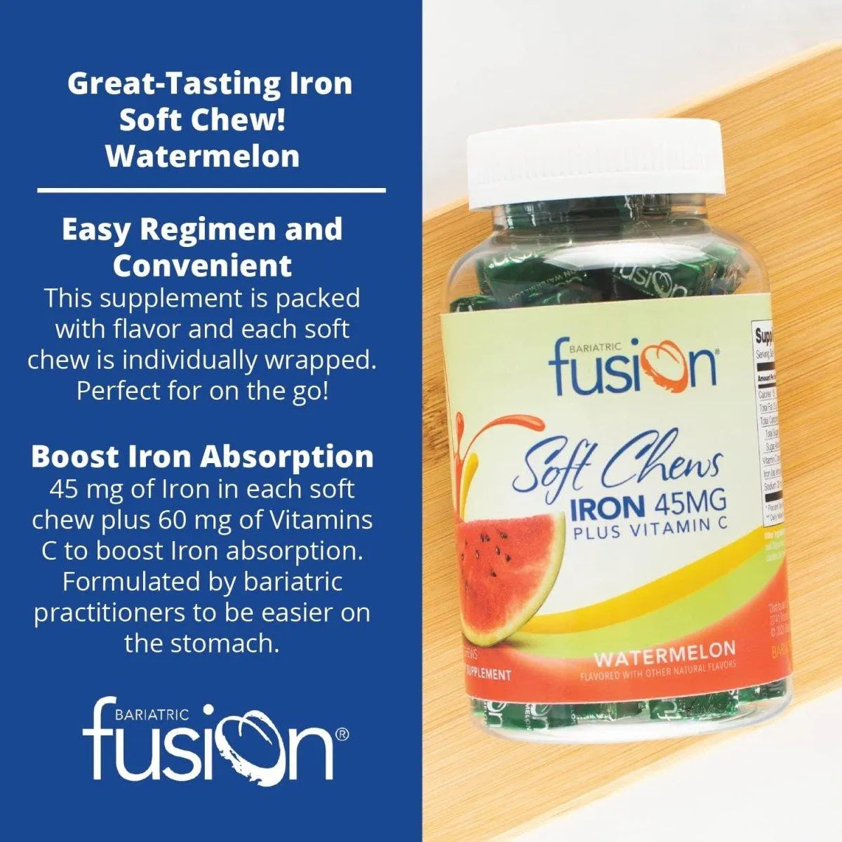 BARIATRIC FUSION - Bariatric Fusion Iron Soft Chew with Vitamin C Watermelon 60 Masticables - The Red Vitamin MX - Suplementos Alimenticios - {{ shop.shopifyCountryName }}