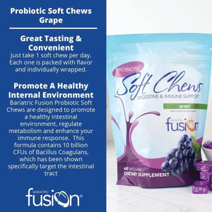 BARIATRIC FUSION - Bariatric Fusion Probiotic Soft Chews Grape Flavor 60 Masticables - The Red Vitamin MX - Suplementos Alimenticios - {{ shop.shopifyCountryName }}