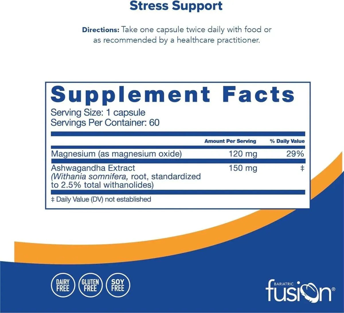 BARIATRIC FUSION - Bariatric Fusion Stress Support with Magnesium and Ashwagandha 60 Capsulas - The Red Vitamin MX - Suplementos Alimenticios - {{ shop.shopifyCountryName }}