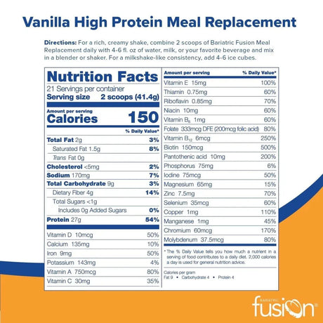 BARIATRIC FUSION - Bariatric Fusion Vanilla High Protein Meal Replacement Shake 869.4 Gr - The Red Vitamin MX - Suplementos Alimenticios - {{ shop.shopifyCountryName }}