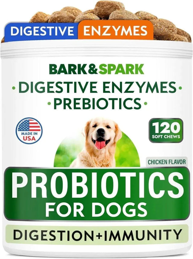 BARK&SPARK - Bark&Spark Dog Probiotics & Digestive Enzymes Chicken 120 Masticables - The Red Vitamin MX - Probióticos Para Perros - {{ shop.shopifyCountryName }}