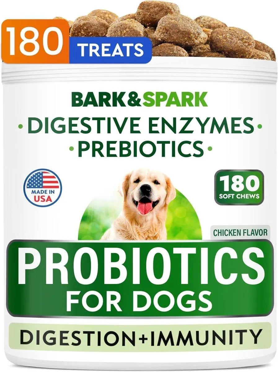 BARK&SPARK - Bark&Spark Dog Probiotics & Digestive Enzymes Chicken 180 Masticables - The Red Vitamin MX - Probióticos Para Perros - {{ shop.shopifyCountryName }}