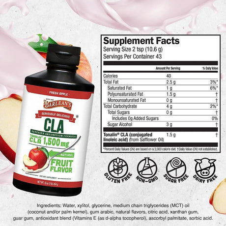 BARLEAN´S - Barlean's CLA Oil Supplement 1500Mg. 16Oz. - The Red Vitamin MX - Suplementos Alimenticios - {{ shop.shopifyCountryName }}