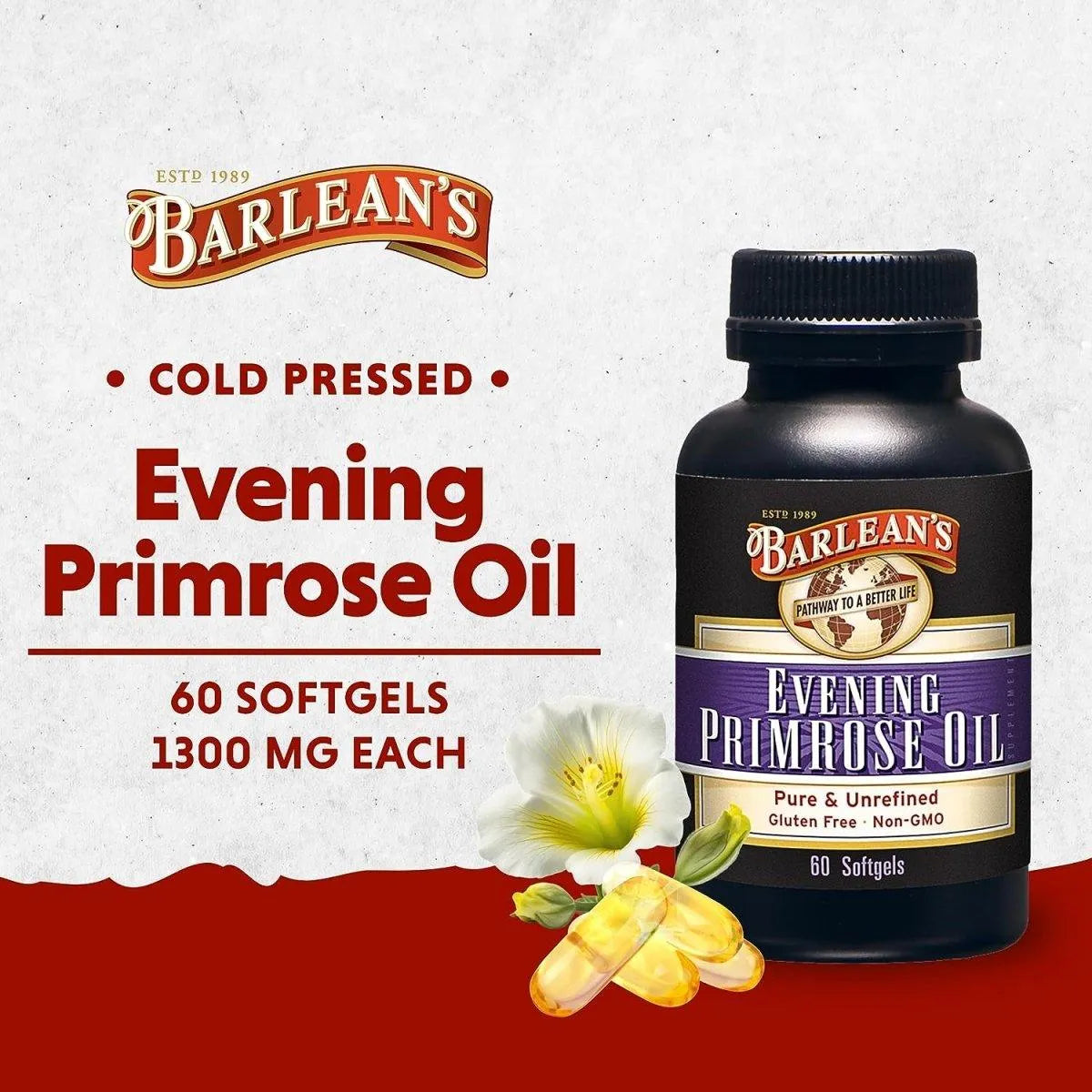 BARLEAN´S - Barlean's Evening Primrose Oil Softgels 60 Capsulas Blandas - The Red Vitamin MX - Suplementos Alimenticios - {{ shop.shopifyCountryName }}