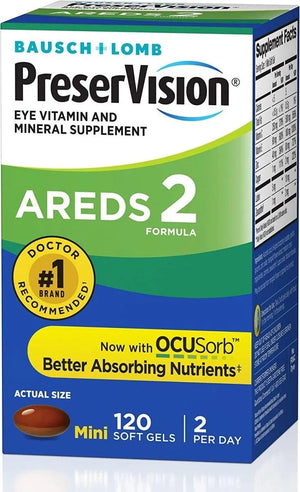 BAUSCH+LOMB - Bausch+Lomb PreserVision AREDS 2 120 Capsulas Blandas - The Red Vitamin MX - Suplementos Alimenticios - {{ shop.shopifyCountryName }}