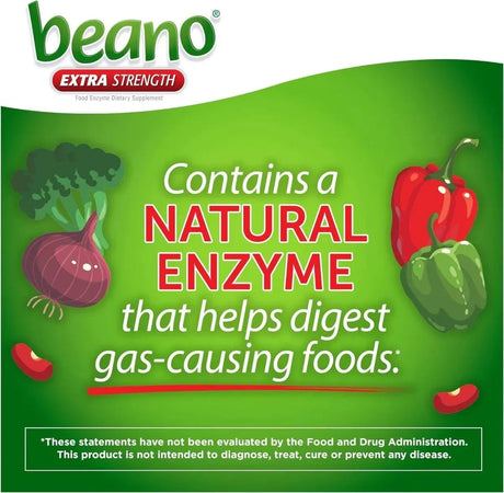 BEANO - Beano Extra Strength Gas Prevention & Digestive Enzyme 150 Tabletas - The Red Vitamin MX - Suplementos Alimenticios - {{ shop.shopifyCountryName }}