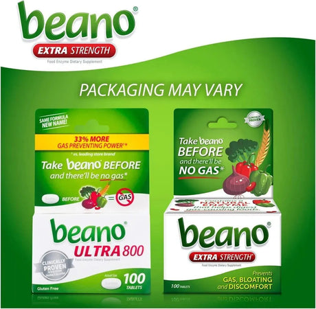 BEANO - Beano Ultra 800 Gas Prevention and Digestive Enzyme 100 Tabletas - The Red Vitamin MX - Suplementos Alimenticios - {{ shop.shopifyCountryName }}